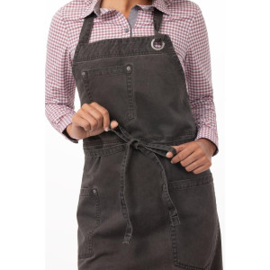 Taupe Urban Dorset Bib Apron in Cotton 762 x 863 mm - Chef Works - Fourniresto