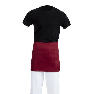 Avental de Servidor Curto Bordeaux em Poliéster/Algodão 373 x 750 mm - Whites Chefs Clothing - Fourniresto