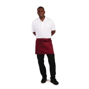 Avental de Servidor Curto Bordeaux em Poliéster/Algodão 373 x 750 mm - Whites Chefs Clothing - Fourniresto