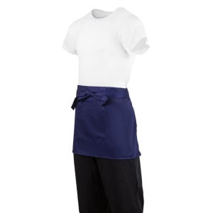 Avental de Servidor Curto Azul Marinho em Poliéster/Algodão 373 x 750 mm - Whites Chefs Clothing - Fourniresto