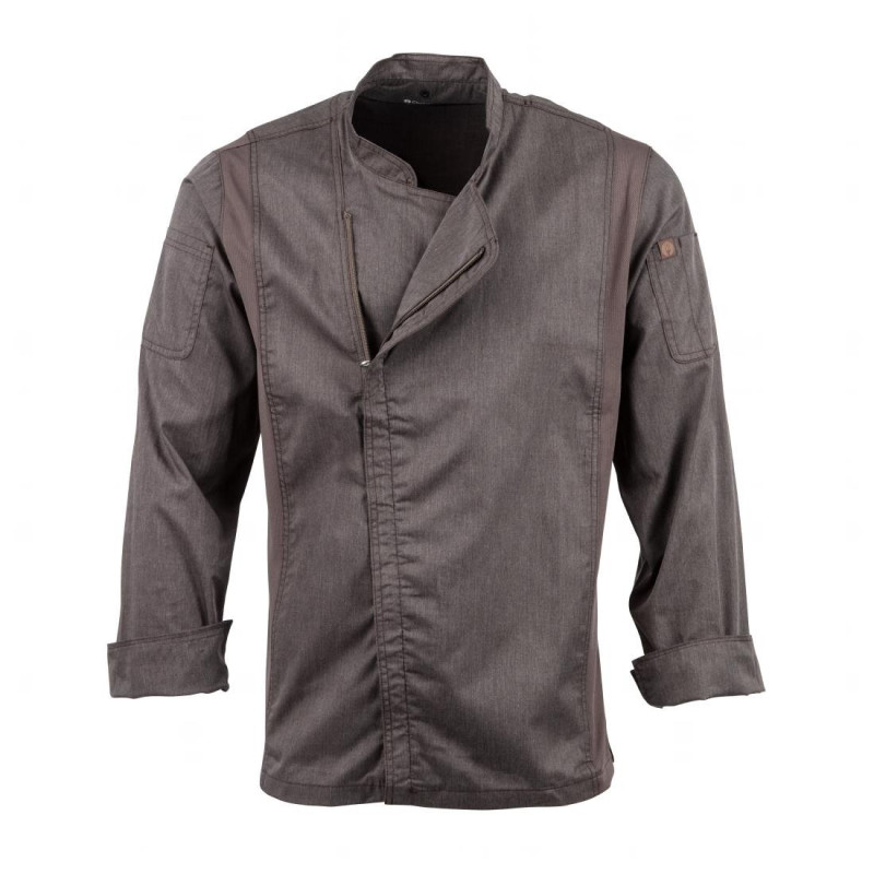 Veste de Cuisine Mixte à Fermeture Eclair Gris Graphite Hartford - Taille M - Chef Works - Fourniresto