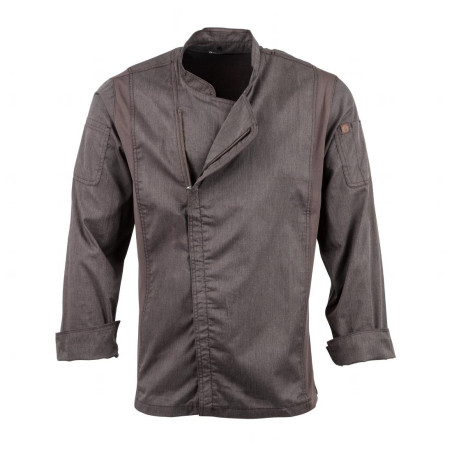 Veste de Cuisine Mixte à Fermeture Eclair Gris Graphite Hartford - Taille XL - Chef Works - Fourniresto