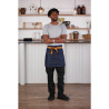 Blue Denim Server Apron with Ochre Cotton Belt 700 x 430 mm - Whites Chefs Clothing - Fourniresto