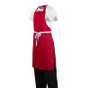 Avental Bavete Vermelho em Polycotton - Whites Chefs Clothing - Fourniresto