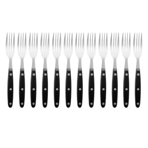 Meat Fork with Black Handle 200 mm - Set of 12 - Olympia - Fourniresto