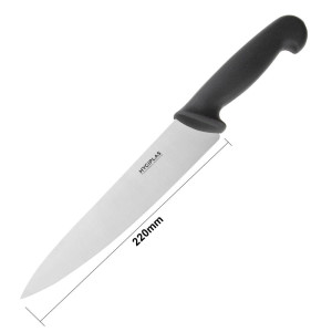 Faca de Cozinha Preta Lâmina de 21,5 cm - Hygiplas - Fourniresto