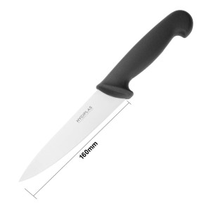 Faca de Cozinha Preta Lâmina 16 cm - Hygiplas - Fourniresto