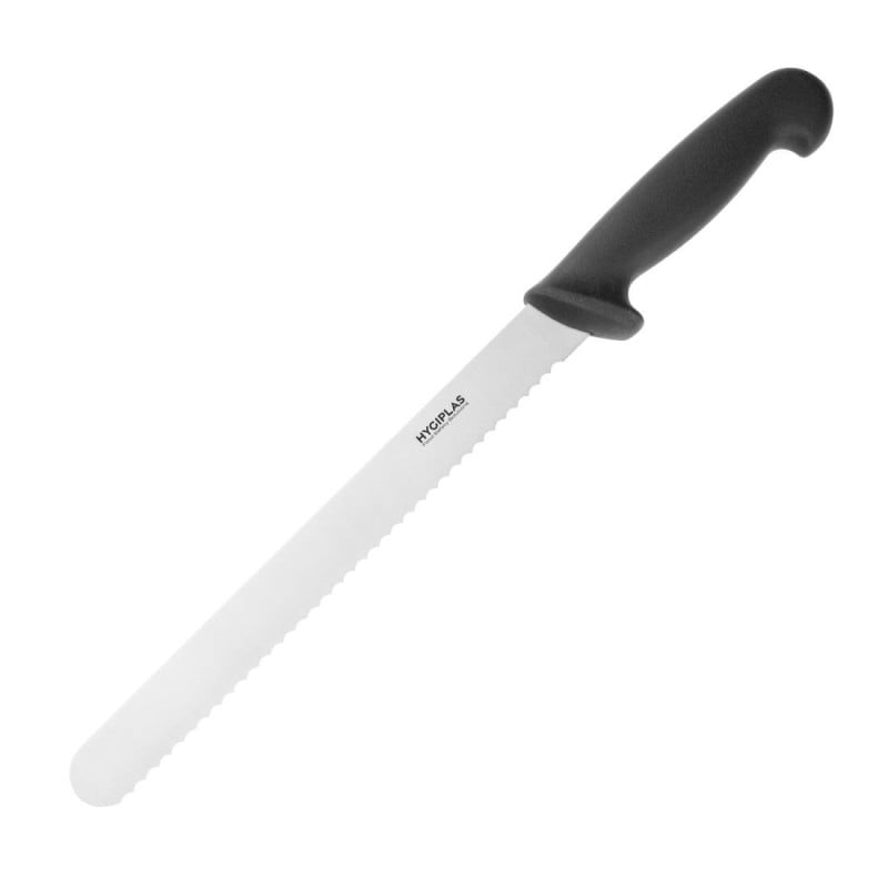 Serrated Black Carving Knife Blade 25.5 cm - Hygiplas - Fourniresto