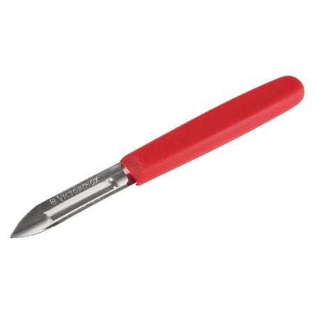 Descascador com cabo de nylon vermelho de lâmina de dupla face - Victorinox - Fourniresto