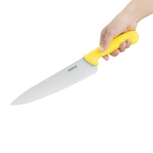 Faca de Cozinha Amarela Lâmina 25,5 cm - Hygiplas - Fourniresto