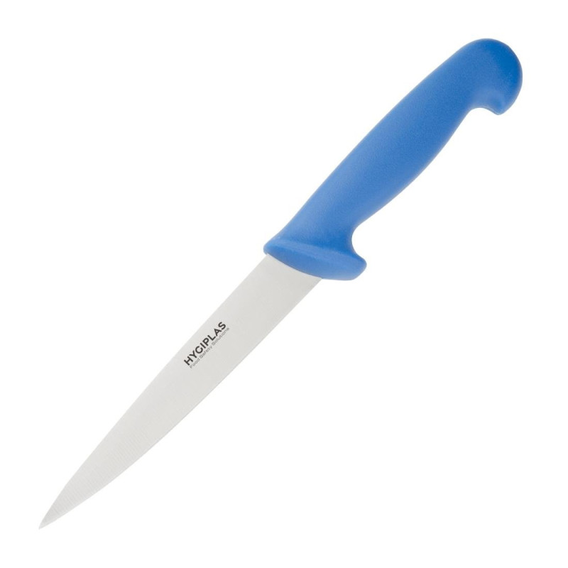 Faca de filetar azul lâmina 15 cm - Hygiplas - Fourniresto