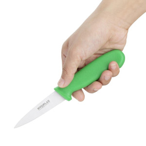 Faca de Cozinha Verde Lâmina 9 cm - Hygiplas - Fourniresto