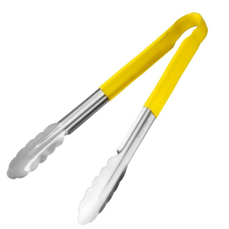 Yellow Stainless Steel 300 mm Serving Tongs - Vogue - Fourniresto