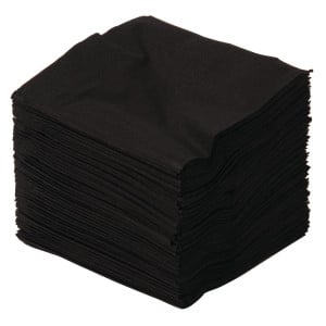 Black Cocktail Napkins 2 Ply 250 X 250 Mm - Pack of 2000 - FourniResto - Fourniresto