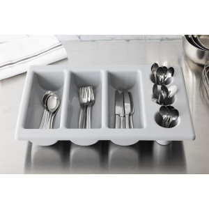 Cutlery Tray Gray with 6 Compartments GN 1/1 325 x 530 mm - APS - Fourniresto