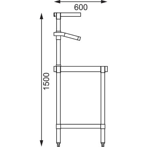 Mesa de preparação em aço inoxidável com suporte para recipientes GN 1200 x 600 mm - Vogue - Fourniresto