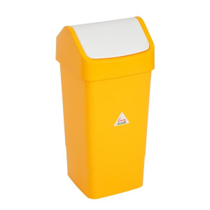 Yellow Polypropylene Swing Lid Bin 50 L - Scot Young - Fourniresto