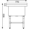 Lavatório Profundo com Respaldo 100 L 770 X 600 mm - Vogue - Fourniresto