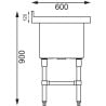 Lavatório Profundo com Respaldo 100 L 770 X 600 mm - Vogue - Fourniresto