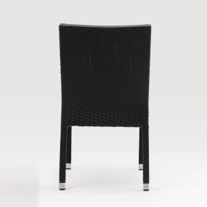 Stackable Anthracite Grey Rattan Chair - Set of 4 - Bolero - Fourniresto