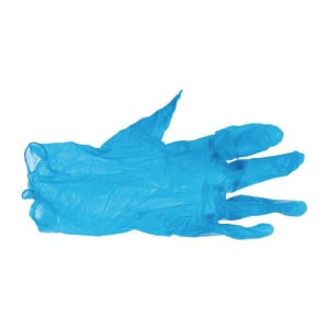 Gants Alimentaires en Vinyle Non Poudrés Bleus Taille S - Lot de 100 - Vogue - Fourniresto