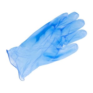 Non-Powdered Blue Vinyl Food Gloves Size XL - Pack of 100 - Vogue - Fourniresto