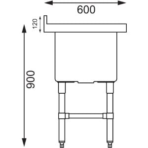 Lavatório Duplo Profundo com Respaldo 2 X 100 L 1410 X 600 Mm - Vogue - Fourniresto