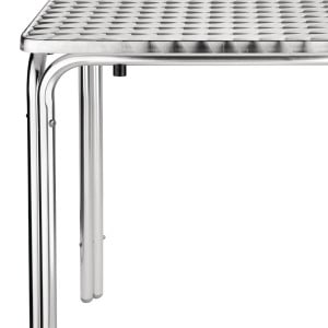 Mesa Quadrada Empilhável em Aço Inoxidável 600 x 600 mm - Bolero - Fourniresto