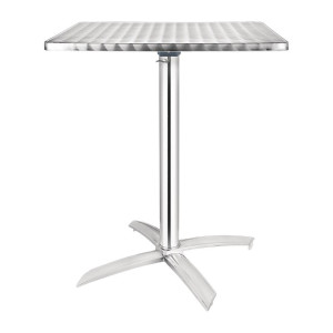 Mesa Quadrada com Tampo Inclinável em Aço Inoxidável - 600 x 600 mm - Bolero - Fourniresto