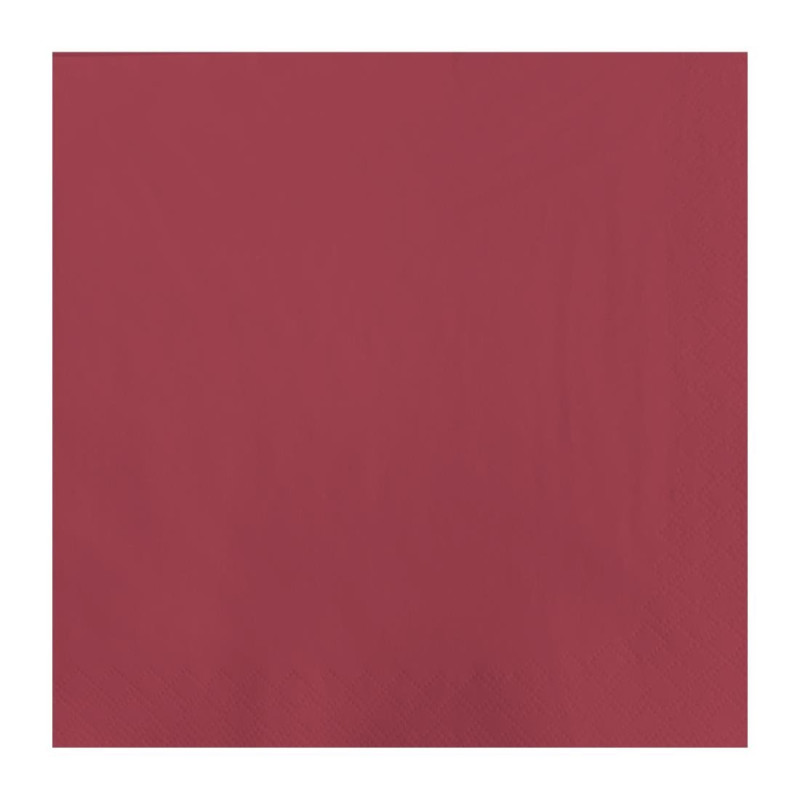 Serviette de Table en Papier Bordeaux 2 Plis 300 x 300 mm - Lot de 1500 - FourniResto - Fourniresto