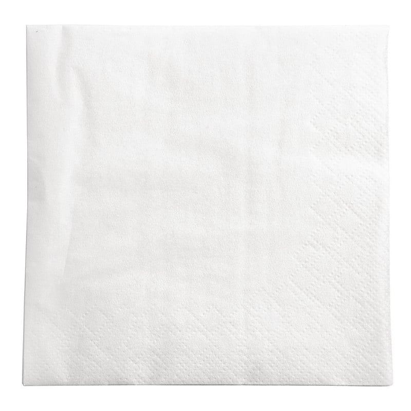 Guardanapo de Coquetel Branco 2 Dobras 400 x 400 mm - Lote de 1500 - FourniResto - Fourniresto