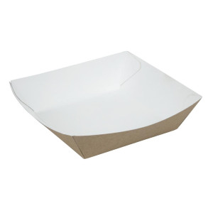 Grande Bandeja Alimentar em Kraft Compostável 139 x 148 mm - Pacote de 500 - Colpac - Fourniresto