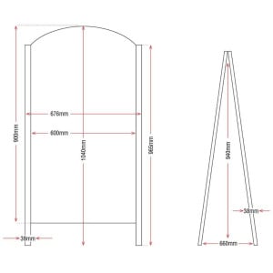 Painel de Calçada Preto Estrutura Metálica 675 x 660 mm - Olympia - Fourniresto