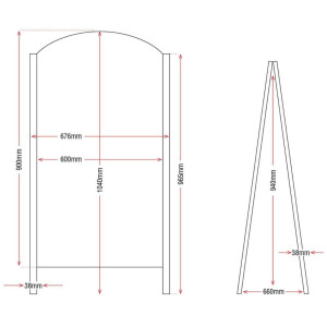 Panneau de Trottoir Noir Structure Métallique 675 x 660 mm - Olympia - Fourniresto