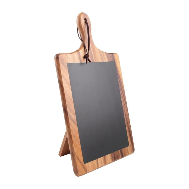 Acacia and Slate Board with Support 220 x 25 mm - T&G Woodware - Fourniresto