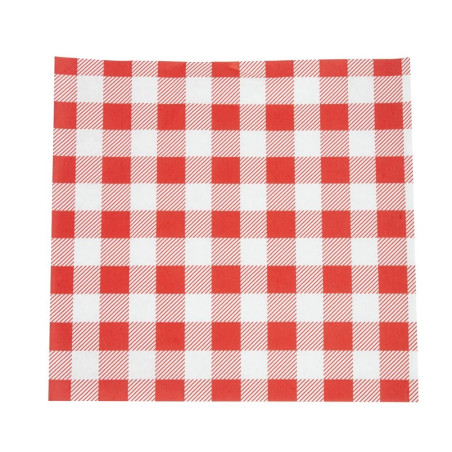 Papel Antiaderente Vichy Vermelho 250 x 250 mm - Pacote de 200 - FourniResto - Fourniresto