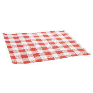 Papel Antiaderente Vichy Vermelho 250 x 250 mm - Pacote de 200 - FourniResto - Fourniresto