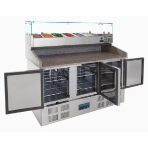 Balcão de Preparação de Pizza Refrigerado 3 Portas 368 L - Polar - Fourniresto