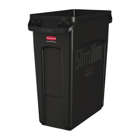 Coletor de Reciclagem com Tubos de Ventilação Preto 60 L - Rubbermaid - Fourniresto