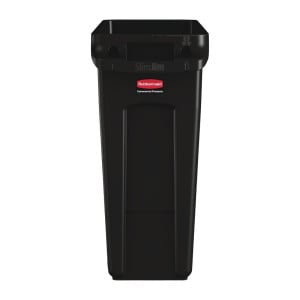 Collecteur de Recyclage avec Conduits d'Aération Noir 60 L - Rubbermaid - Fourniresto