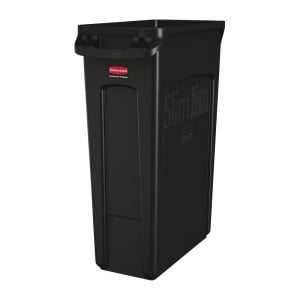 Collecteur de Recyclage avec Conduits d'Aération Noir 87 L - Rubbermaid - Fourniresto