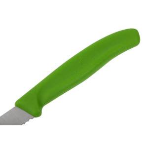 Faca de Cozinha Verde Lâmina Serrilhada 8 cm - Victorinox - Fourniresto