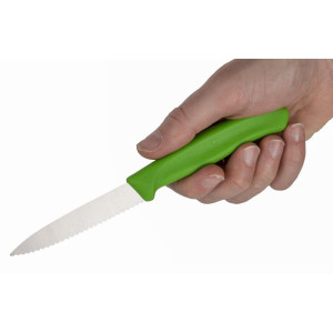 Faca de Cozinha Verde Lâmina Serrilhada 8 cm - Victorinox - Fourniresto