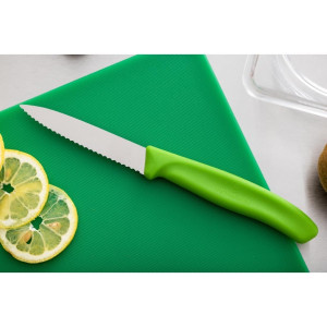 Faca de Cozinha Verde Lâmina Serrilhada 8 cm - Victorinox - Fourniresto