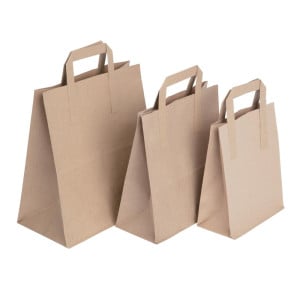 Small Brown Recycled Paper Bag 215 x 180 mm - Pack of 250 - Fiesta Green - Fourniresto