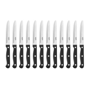 Couteau à Steak Arrondis Noir - Lot de 12 - Olympia - Fourniresto