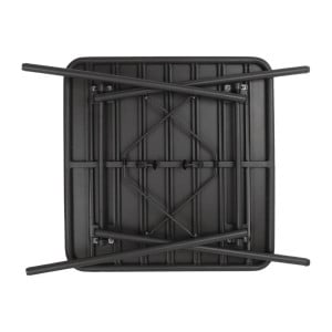 Mesa de Ripas Preta Quadrada em Aço 700 x 700 mm - Bolero - Fourniresto