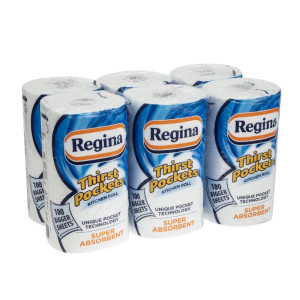 Papel de cozinha Regina Thirst Pockets 100 folhas - Pacote de 6 - FourniResto - Fourniresto