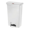 Frontal Wide Slim Jim StepOn White 50L Pedal Bin - Rubbermaid - Fourniresto