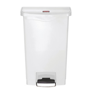 Contentor de Pedal Frontal Grande Slim Jim StepOn Branco 50L - Rubbermaid - Fourniresto